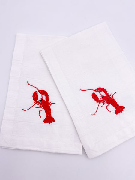Lobster Embroidered Napkin Set